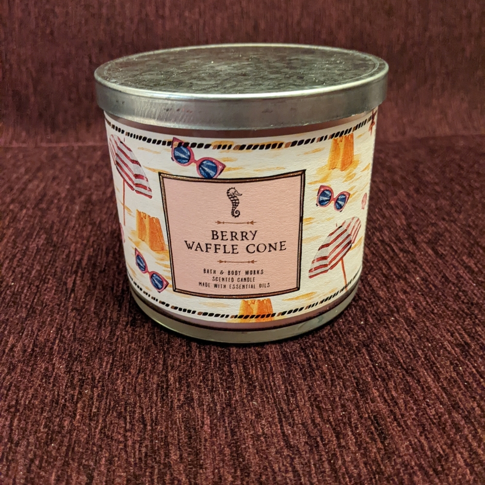 Berry waffle cone candle by bath and body works